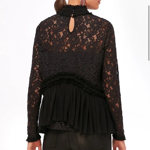 TUCKERNUCK MYLA Elegant Black Lace Women's Top Size XXS Chic Modern Feminine - Picture 2 of 9